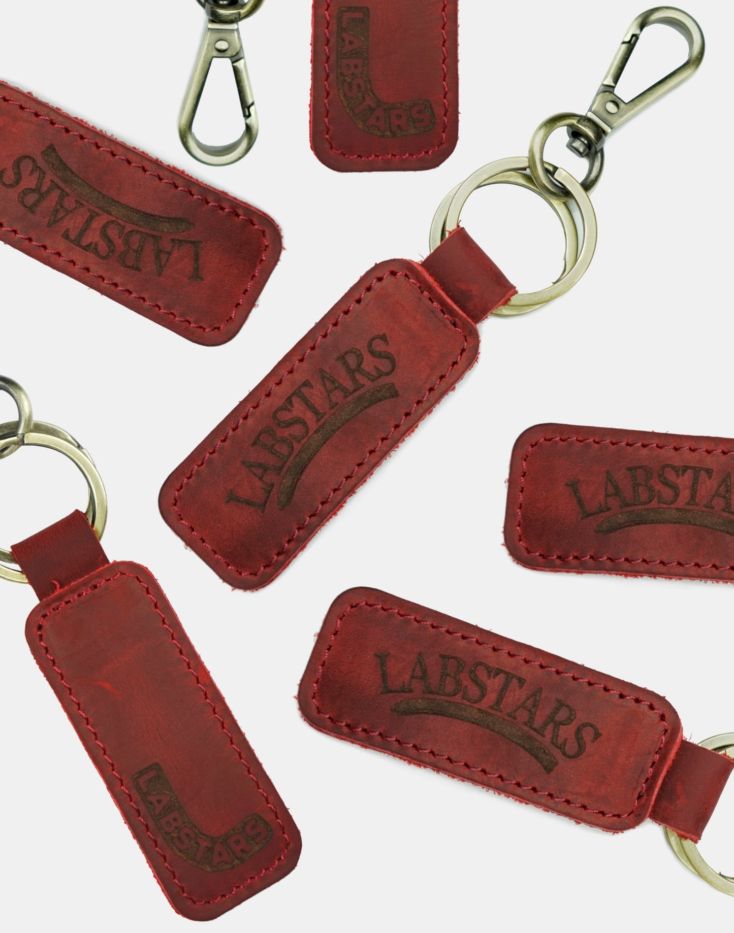 RED LEATHER KEYCHAIN